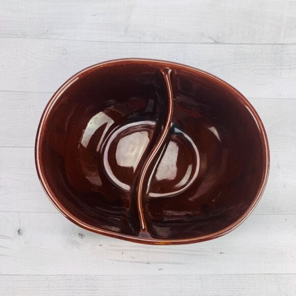 Vintage Marcrest DAISY DOT MCR2 Stoneware Oven Proof Divided Serving Bowl USA - Picture 5 of 9